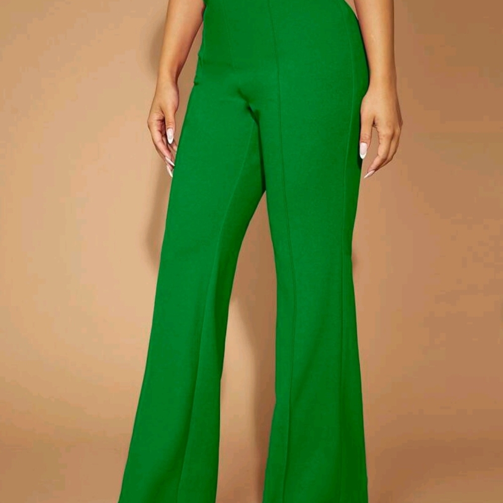 SHEIN Vibrant Green Wide Leg Pants